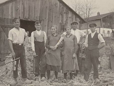 Mitarbeiter der Firma Ortinger in den 50er Jahren